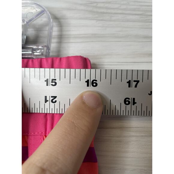 Hurley Shorts Womens Medium Pink Purple Stripe Running Mesh Lined Elastic Waist - Picture 2 of 9